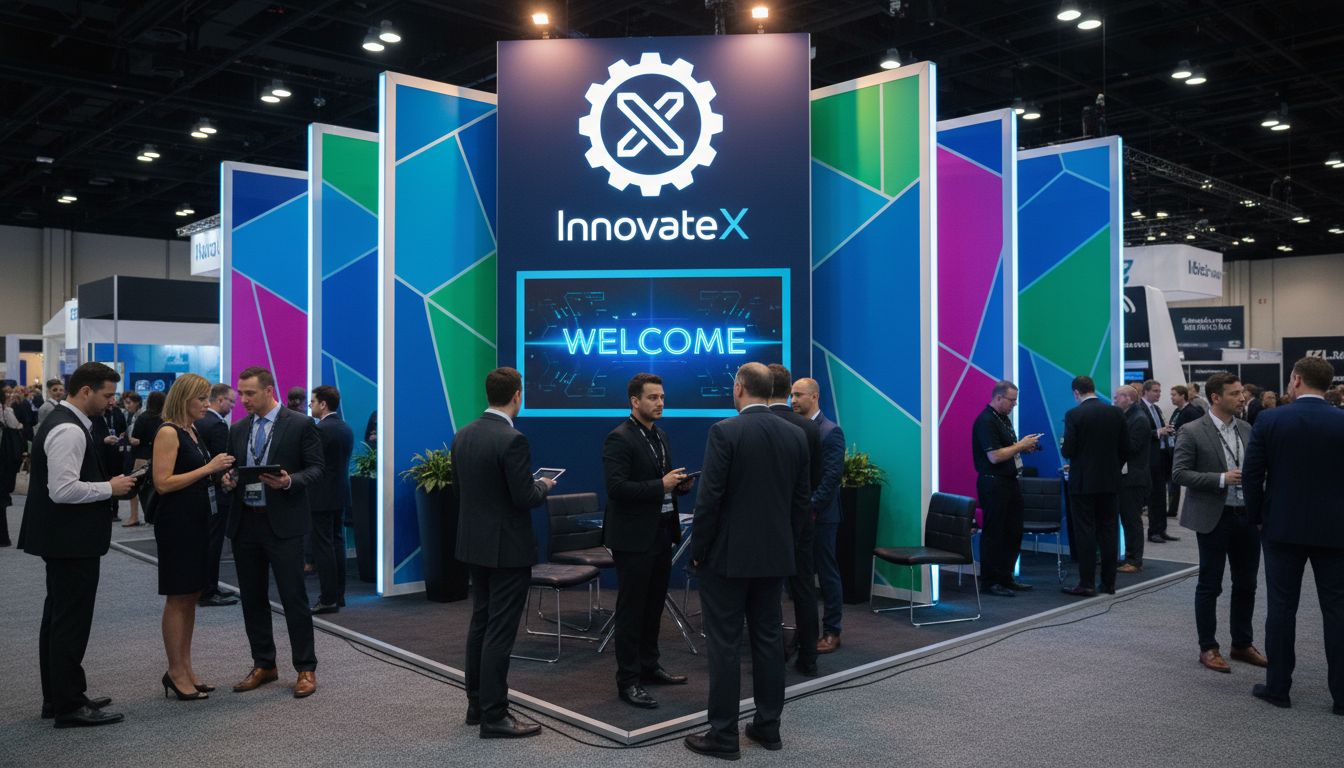 Vibrant exhibit booth draws event visitors