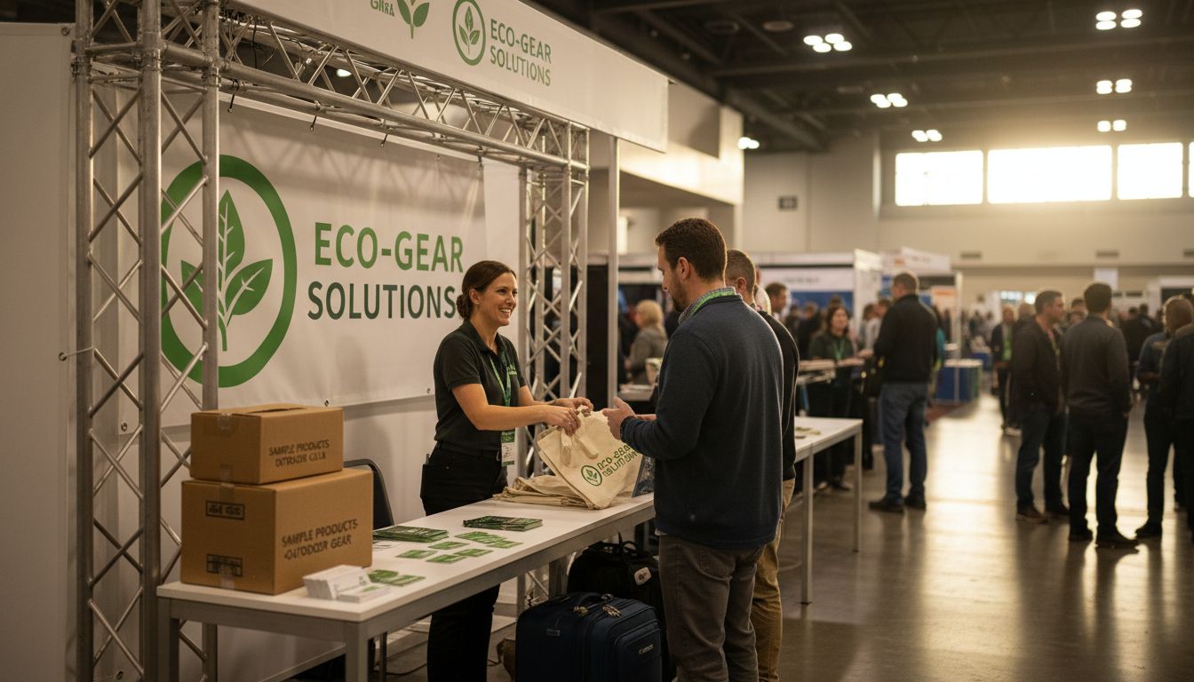 Brand ambassador at event display booth