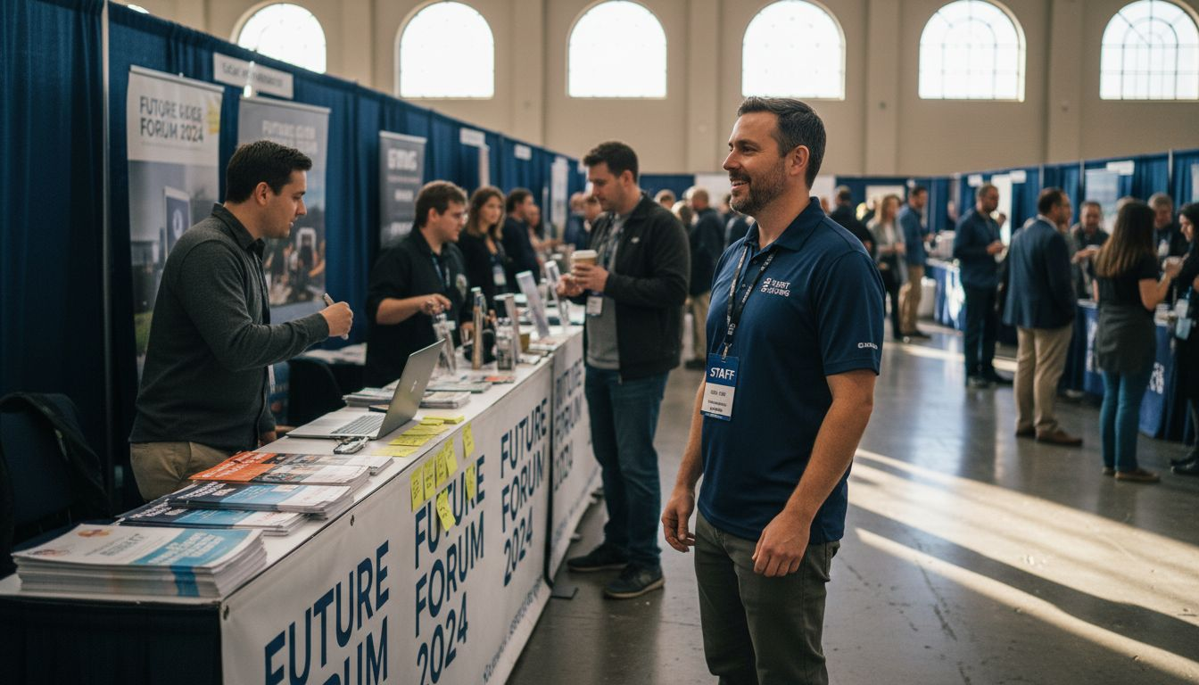 Coordinator at branded event registration desk