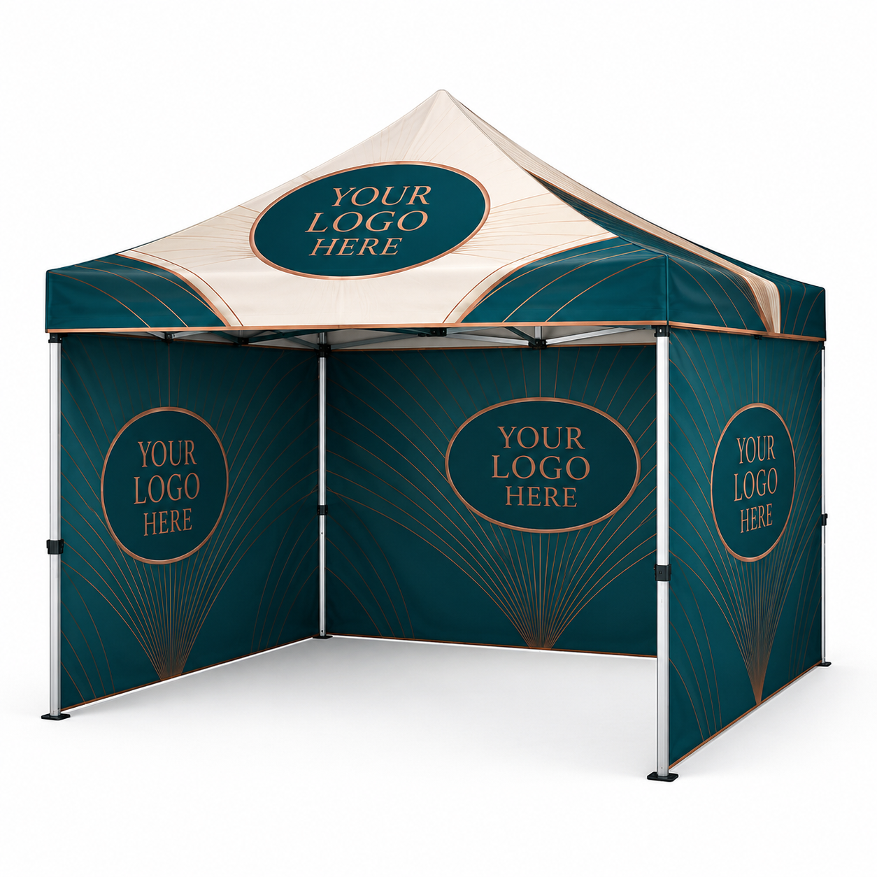 3x3 Gazebo Printed Package 4 - Custom Canopy + Three Side Walls