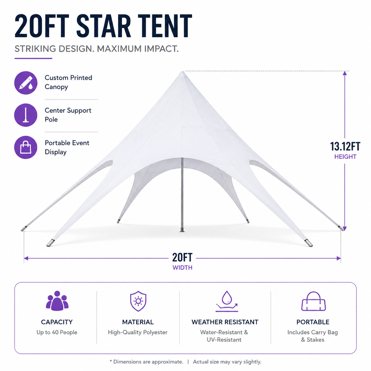 20FT Exhibition Outdoor Full Colour Printing Star Tent