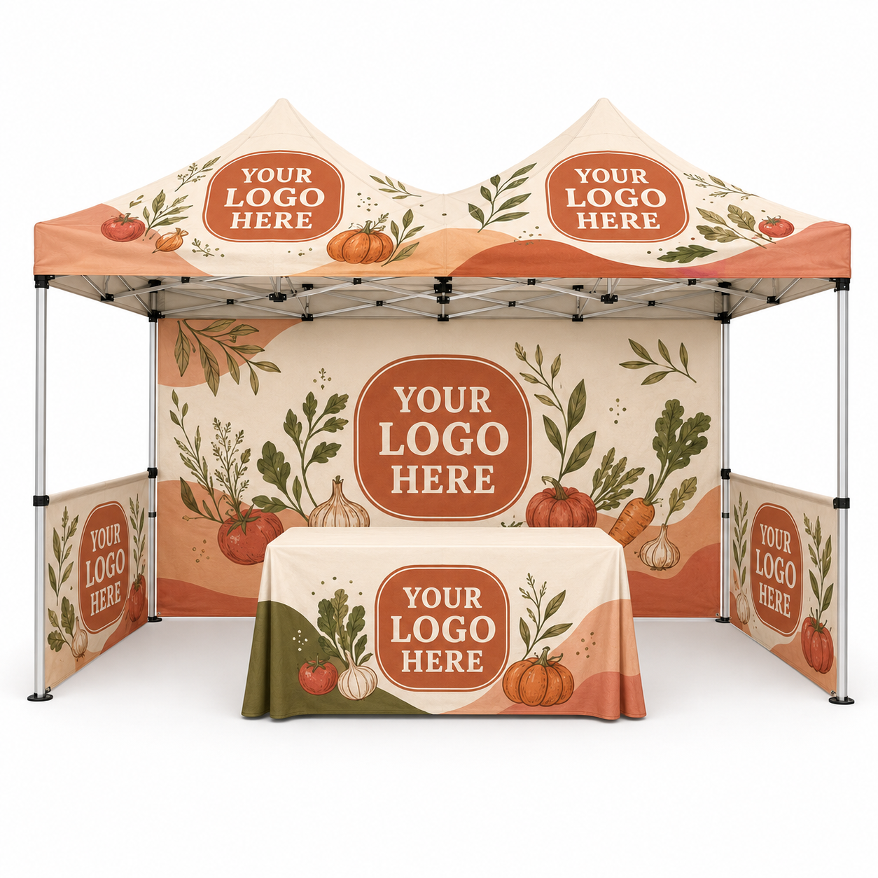3m x 6m Printed Gazebo, Walls & Tablecloth | Package 7