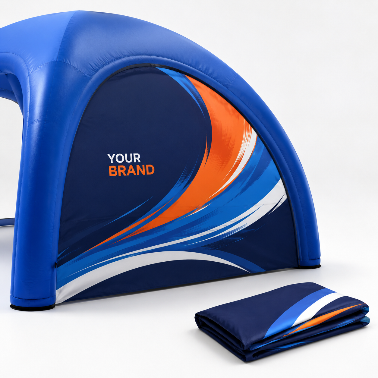 Custom printed solid wall for an inflatable gazebo