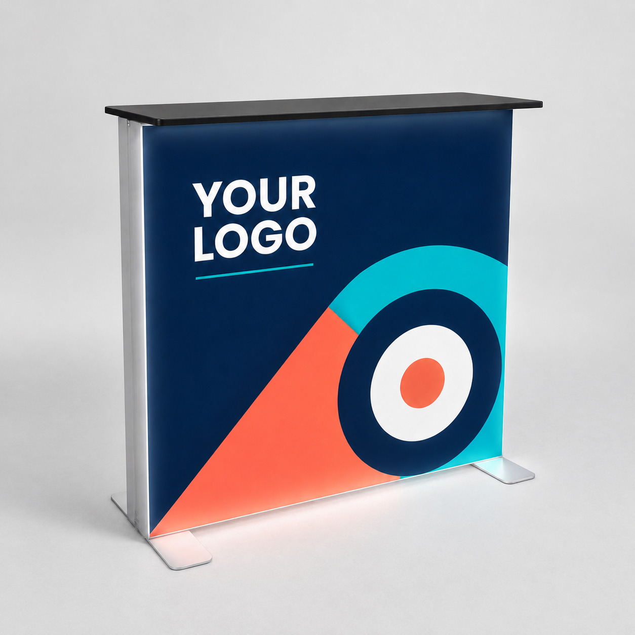 Standard SEG Frameless Counter PVC Lightbox 1x1m custom printed LED exhibition display