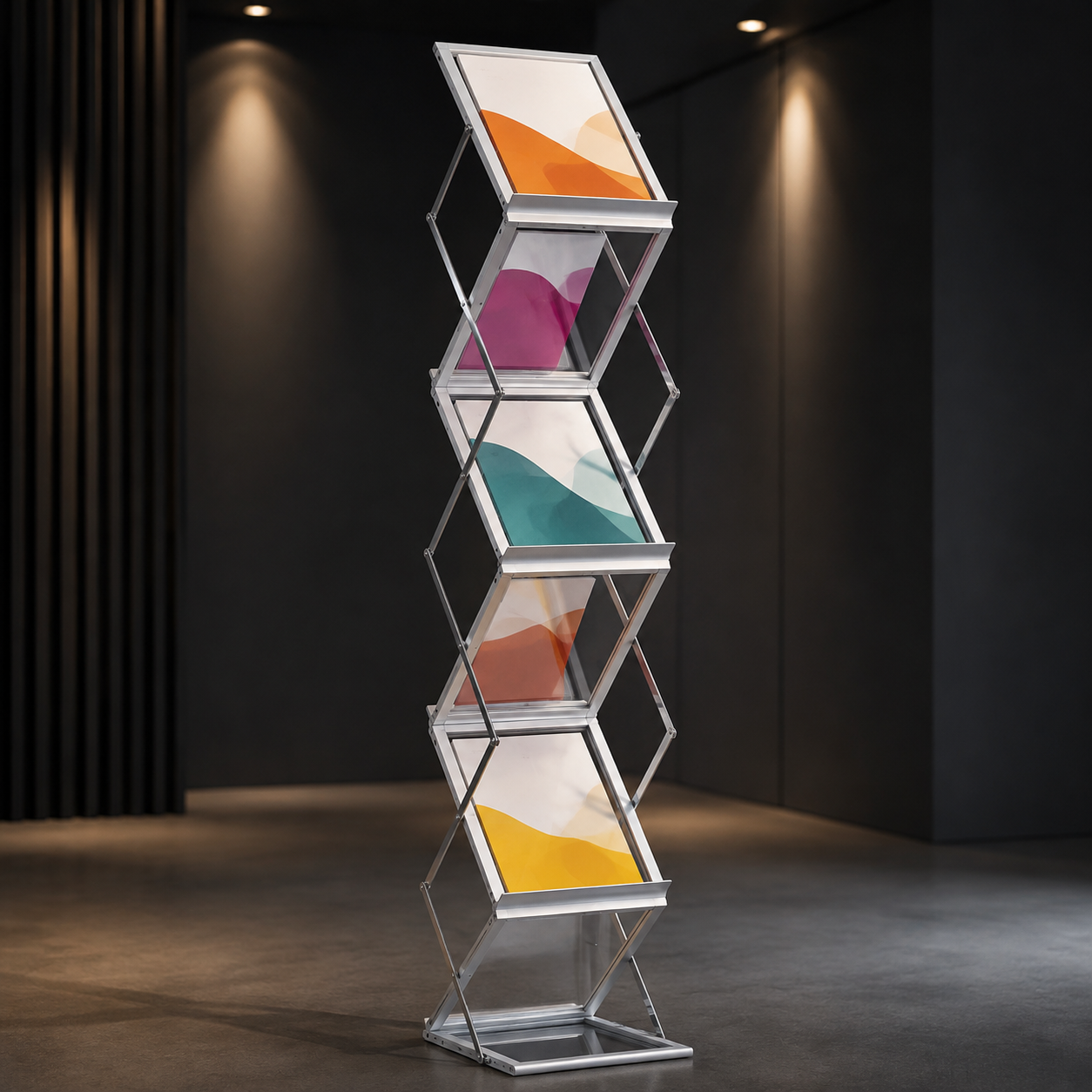 Premium portable folding brochure holder