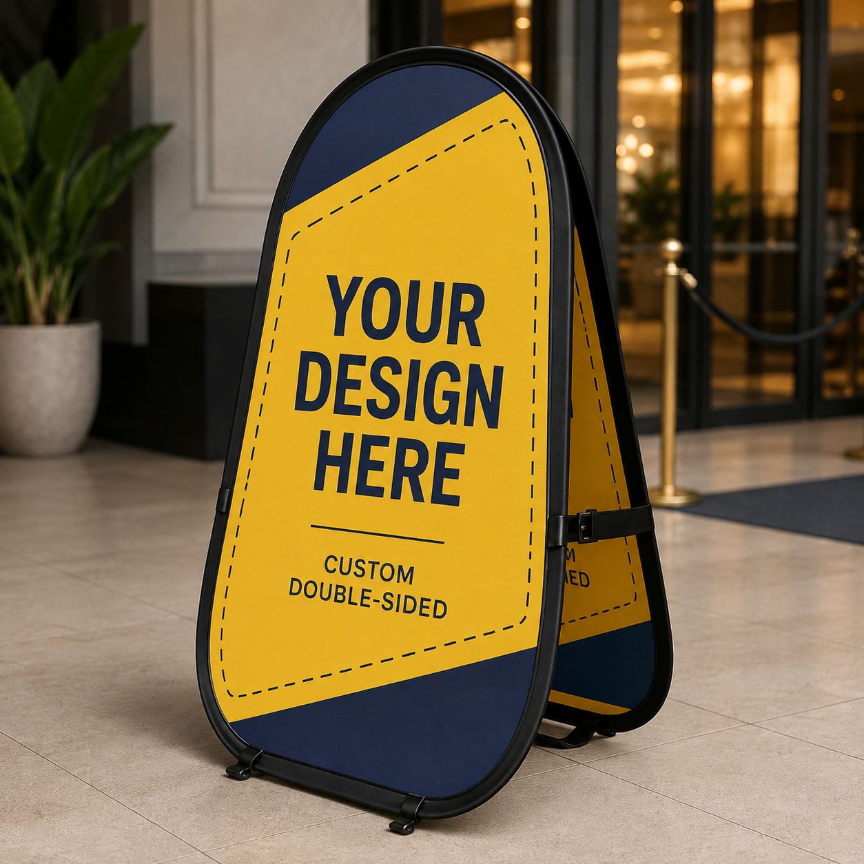 Vertical double-sided custom printed pop-up banner