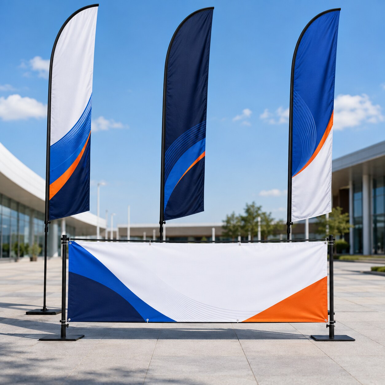 Custom printed promotional flags and event banner