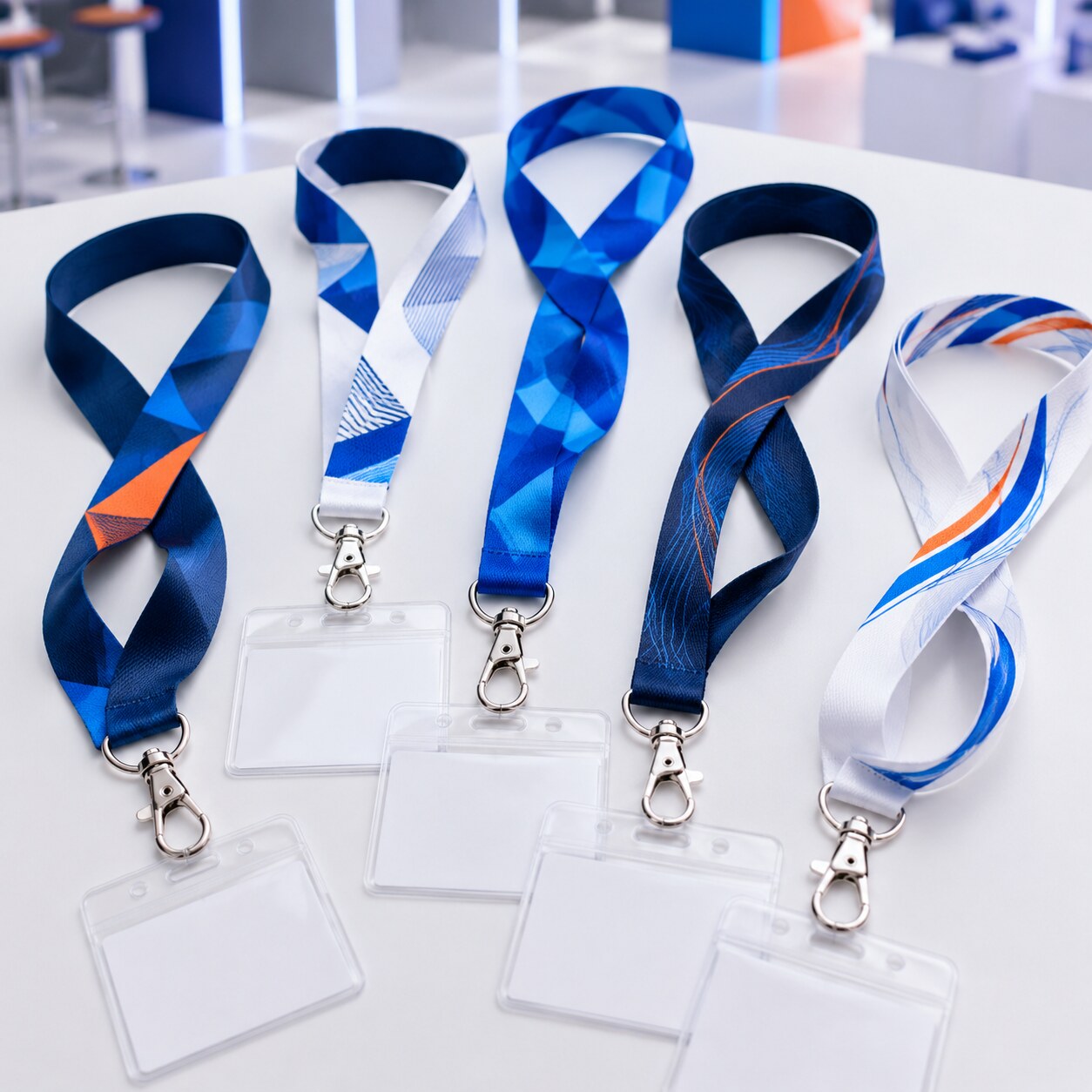 Custom printed event lanyards with clips and badge holders