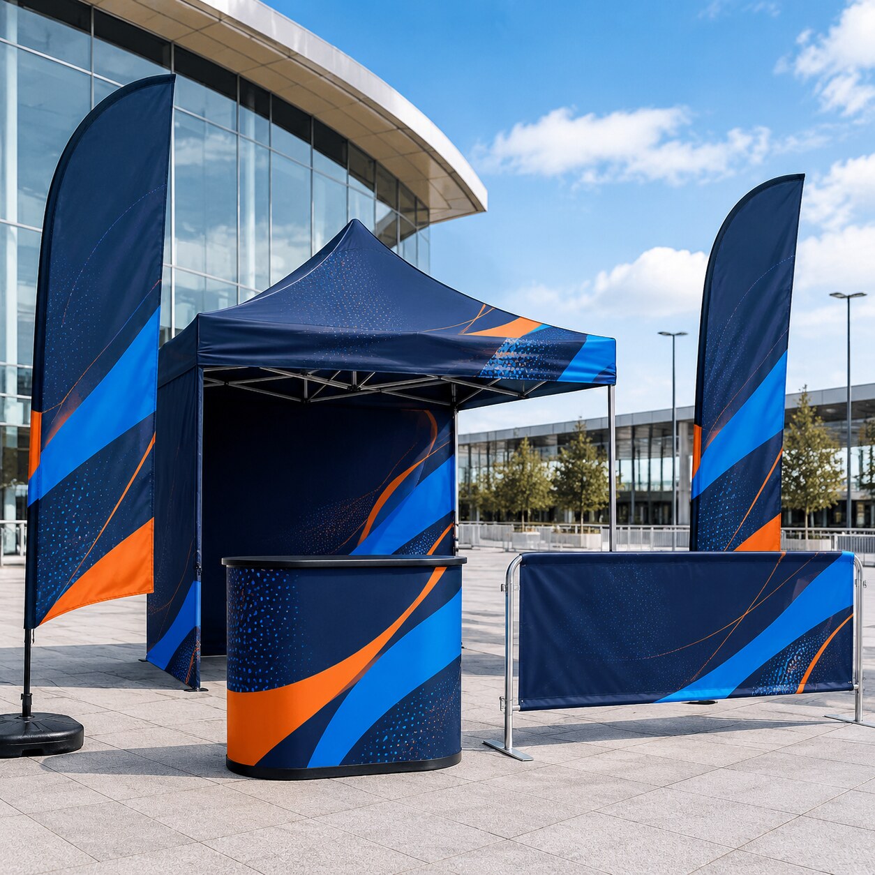Coordinated branded outdoor event display products