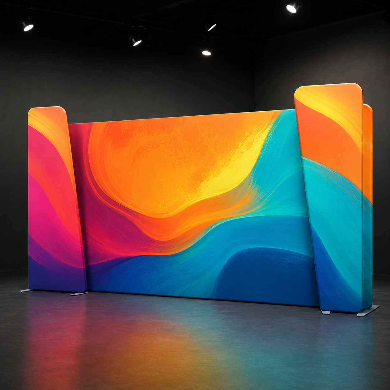 20FT tension fabric display with 3D end panels