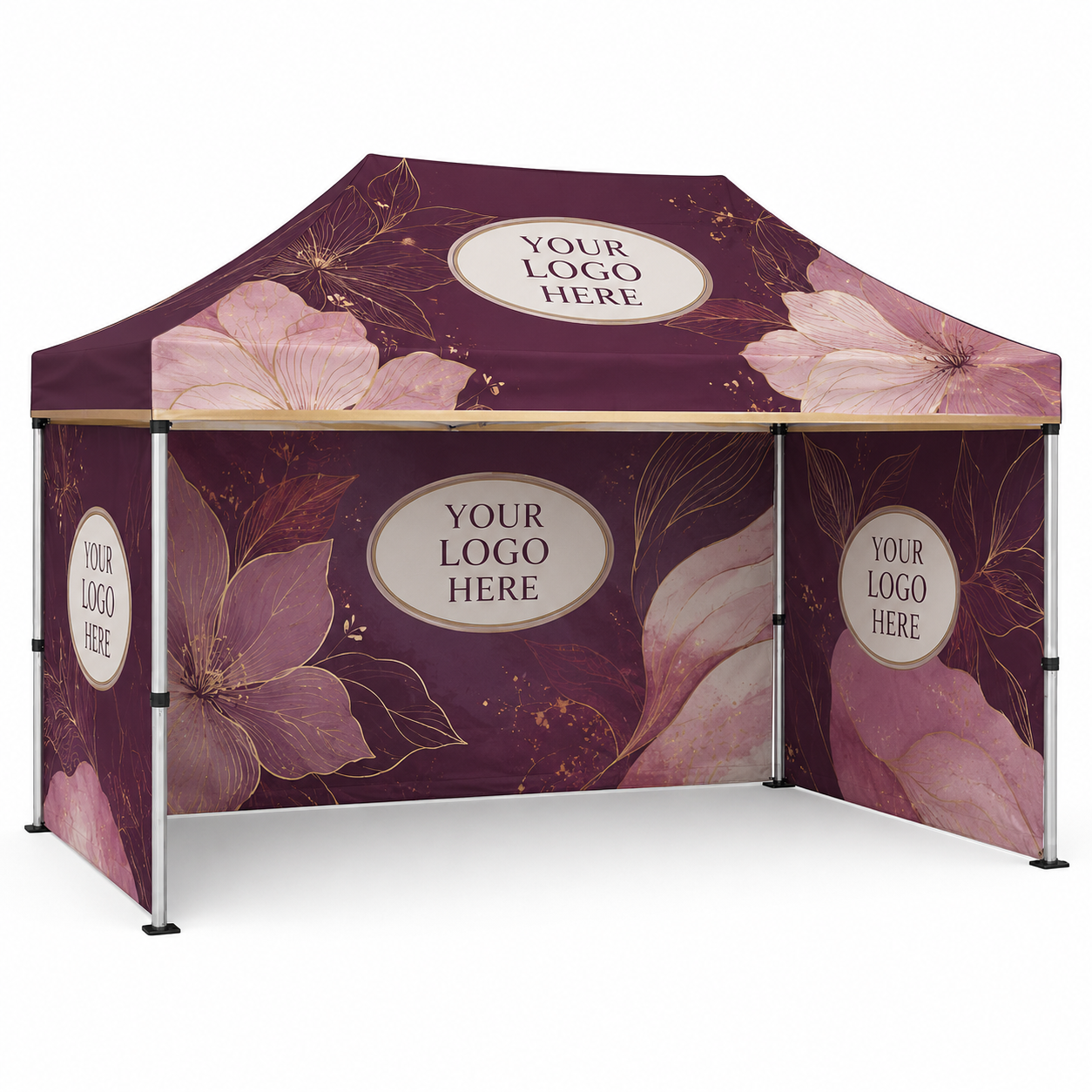 3m x 4.5m Printed Gazebo + 3 Walls | Package 4