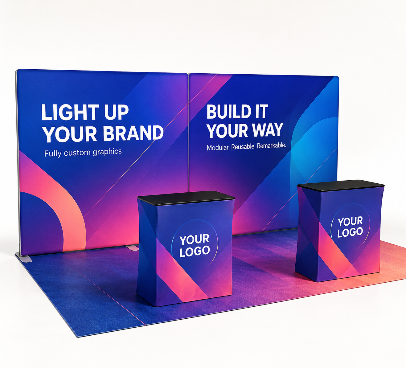 6M Tension Fabric LED Exhibition Booth