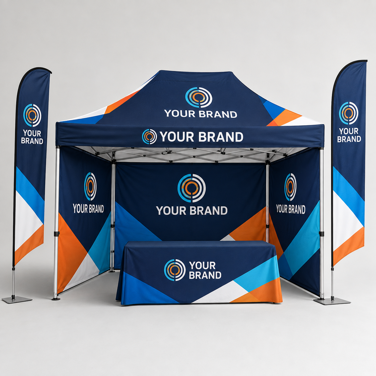 3m x 4.5m Printed Gazebo, Walls, Tablecloth & Flags | Package 9