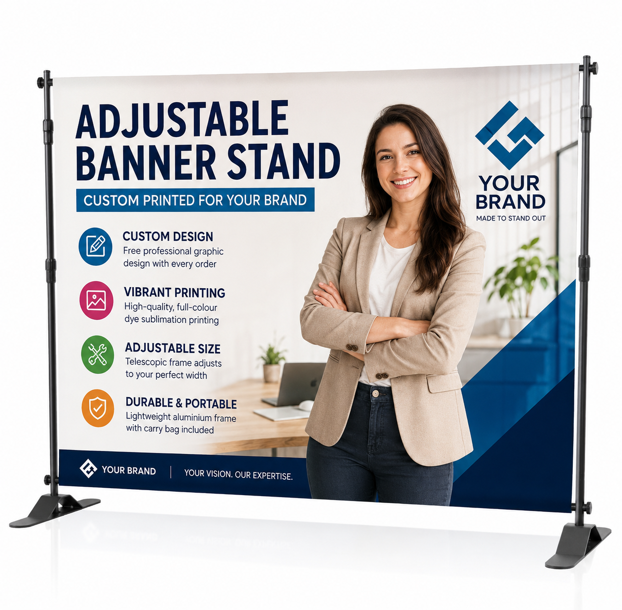 Economy Adjustable Tradeshow Banner Display Stand VS