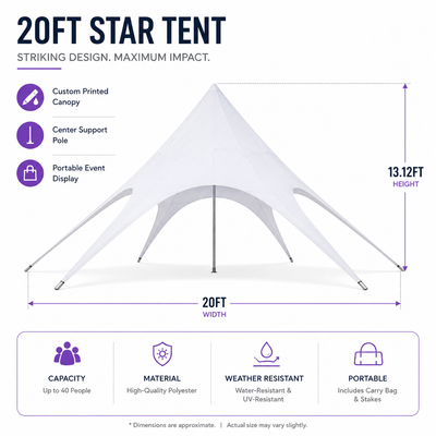 20FT Exhibition Outdoor Full Colour Printing Star Tent