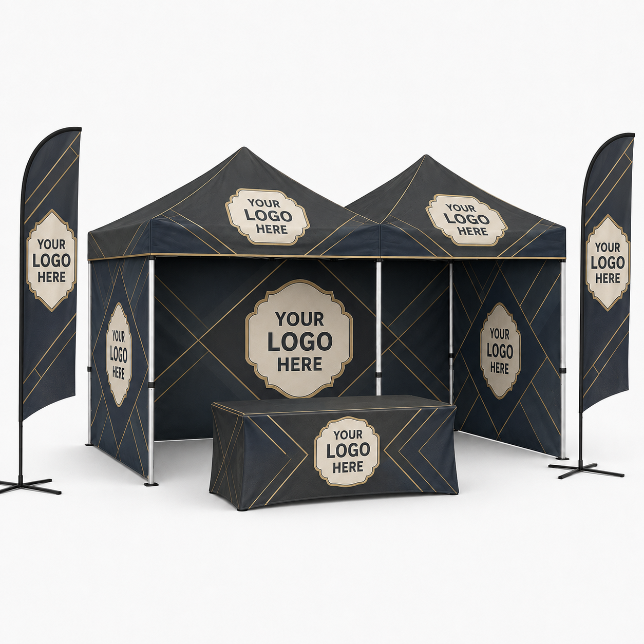 3m x 6m Printed Gazebo, Walls, Tablecloth & Flags | Package 9