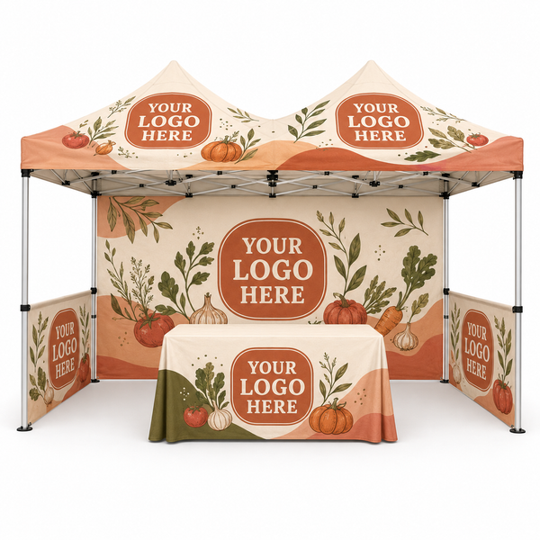 3m x 6m Printed Gazebo, Walls & Tablecloth | Package 7