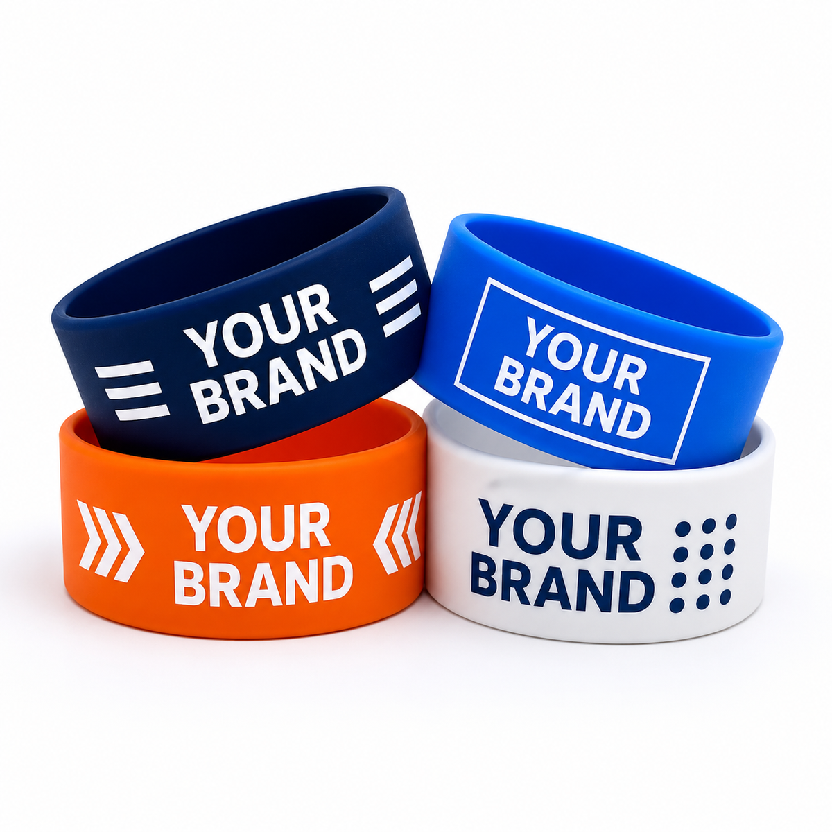 Custom extra-wide 25mm silicone wristbands