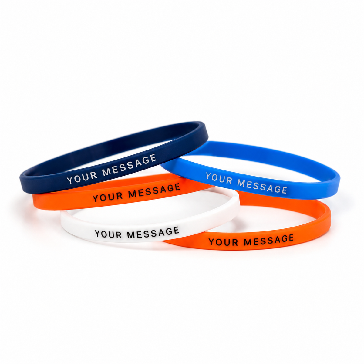 Custom slim 6mm silicone wristbands