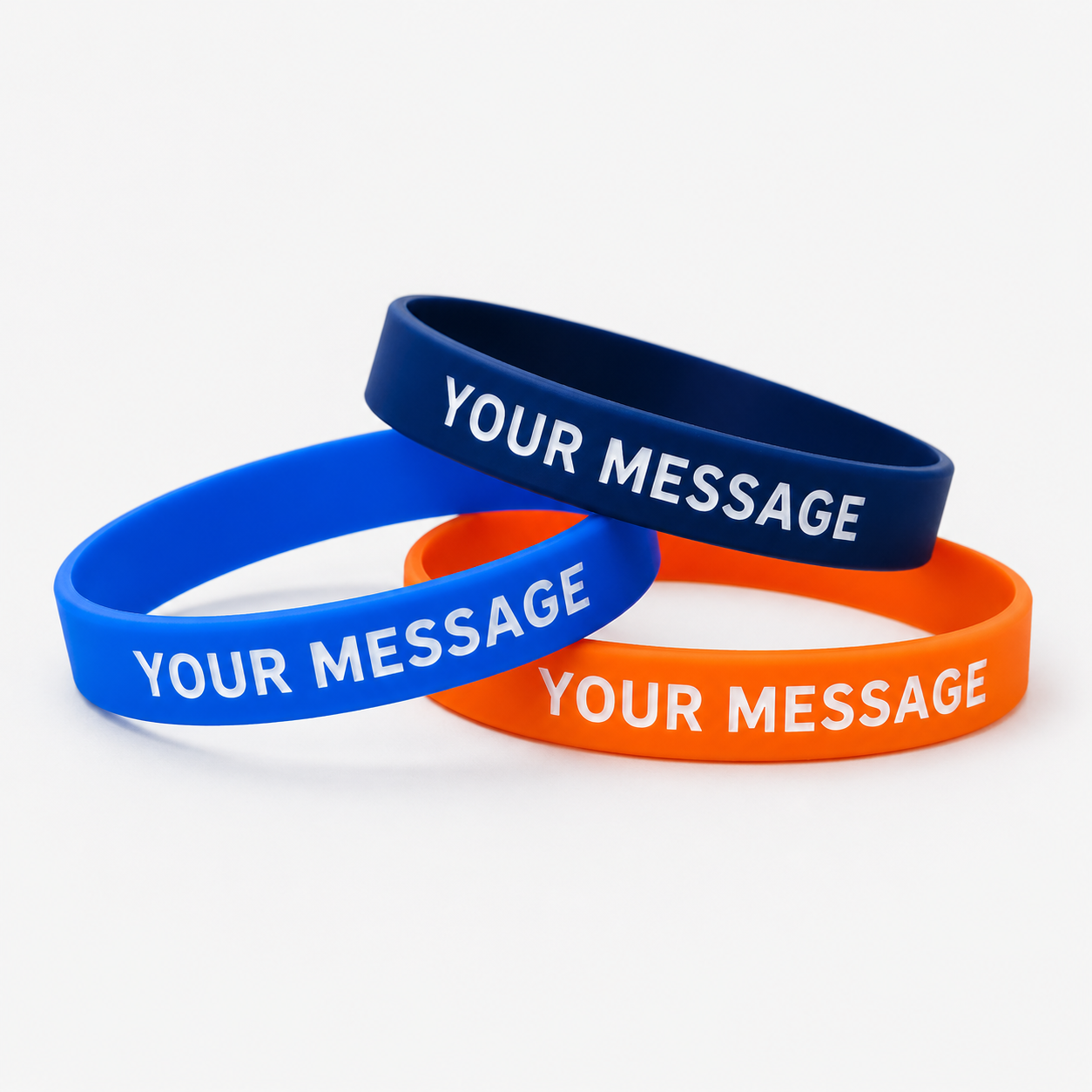 Custom debossed ink-filled silicone wristbands