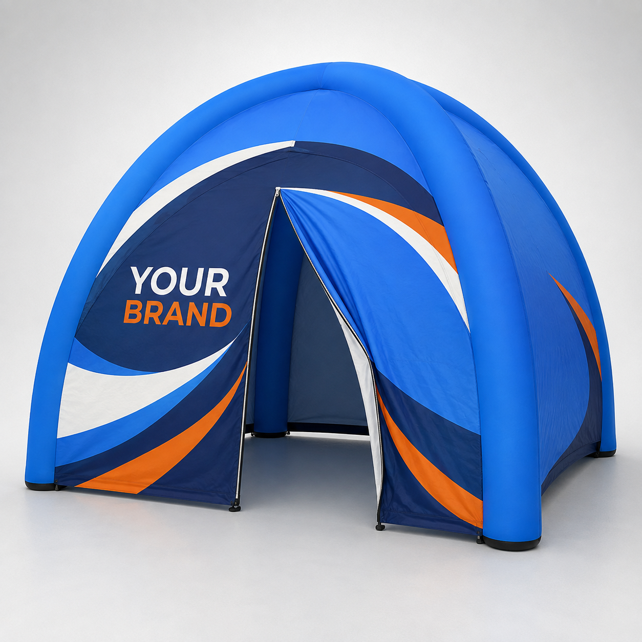 Custom printed door wall for an inflatable gazebo