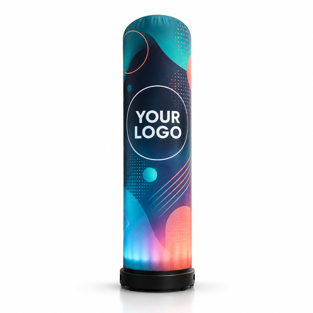 Custom Print Rotating Inflatable Pillar with LED fully custom printed