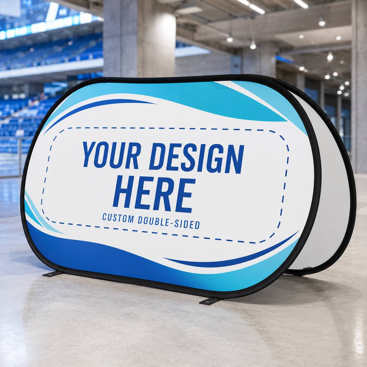 Horizontal double-sided custom printed pop-up banner