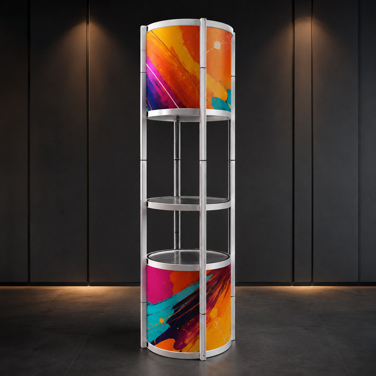 Premium custom printed folding display tower