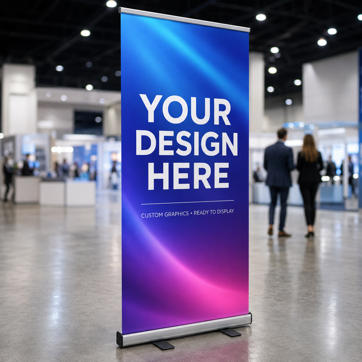 Premium Portable Pull Up Banner Stand T8-VS with custom graphics