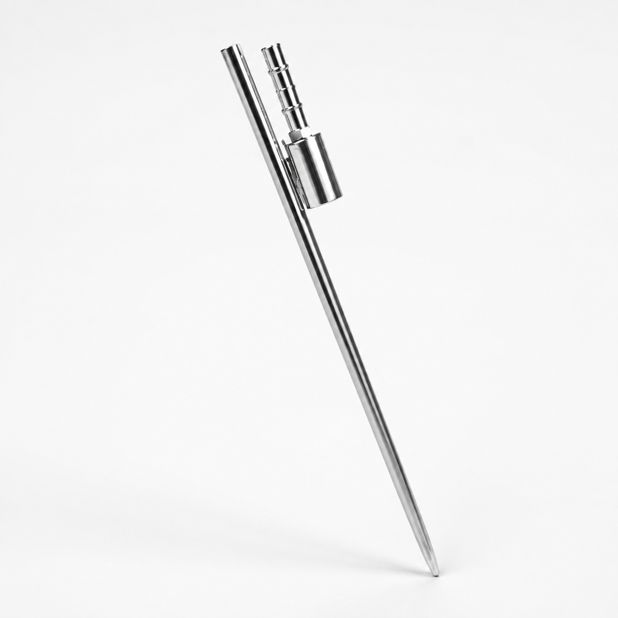 Silver ground spike base with rotating spindle for promotional flags