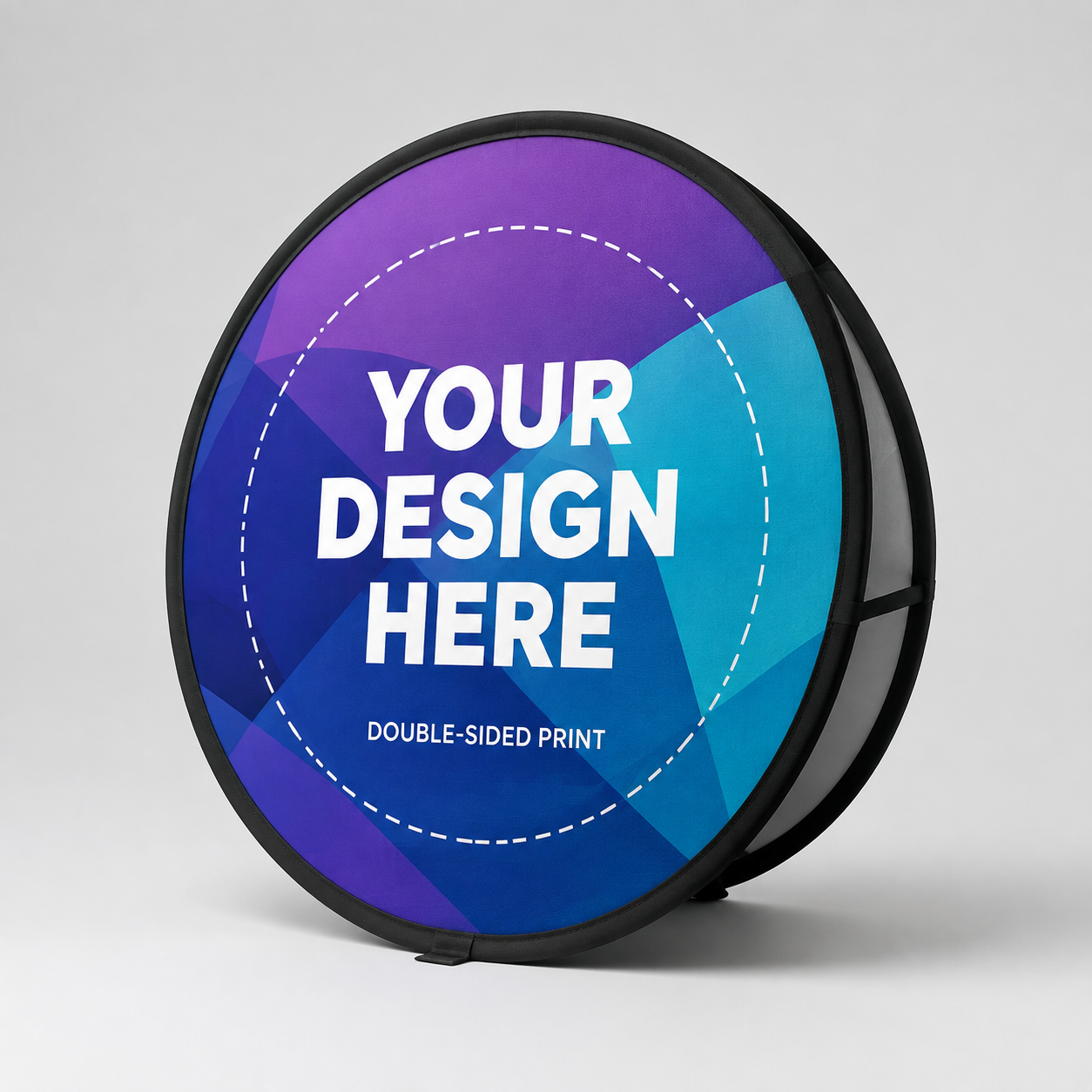 Round double-sided custom printed pop-up banner