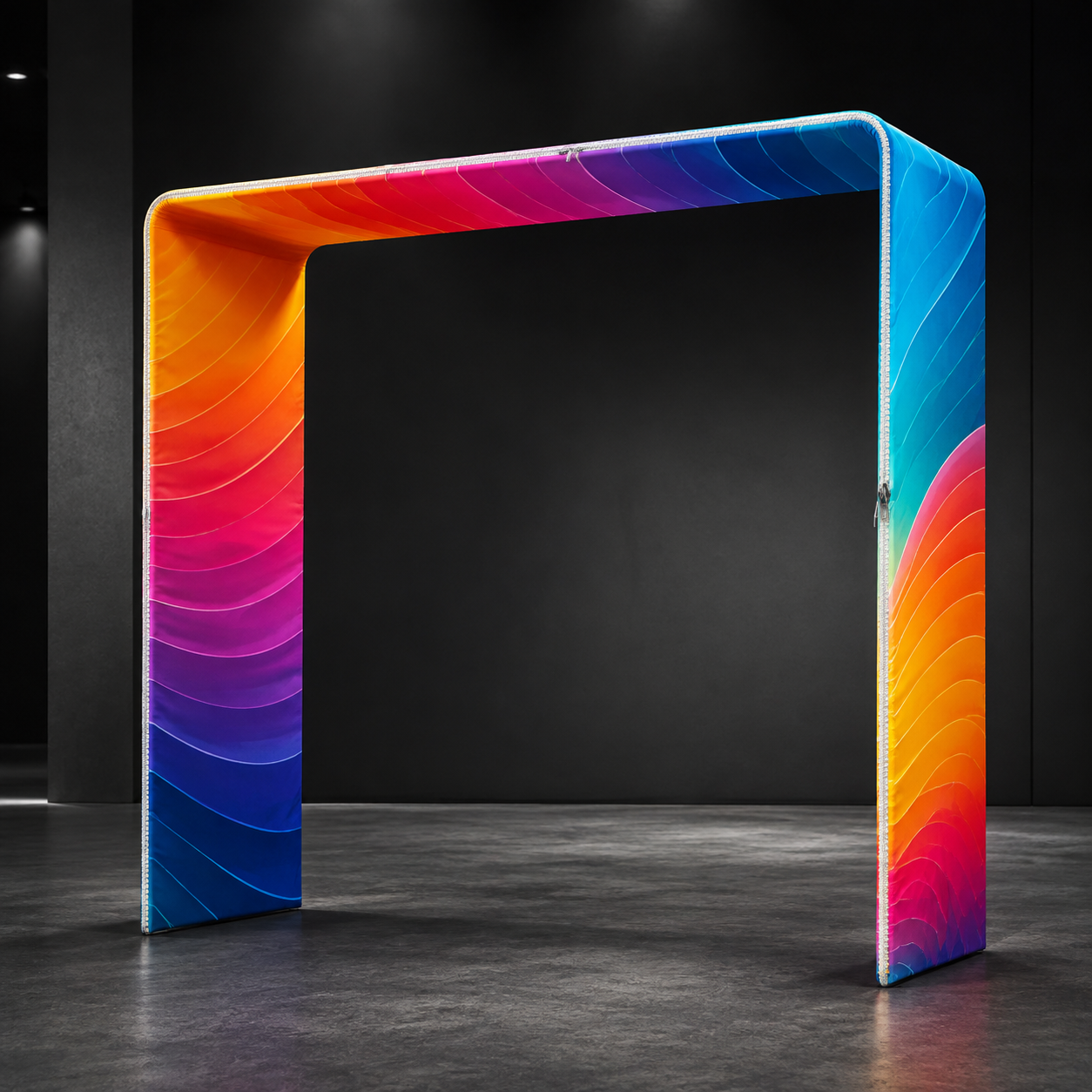 Custom printed tension fabric square arch