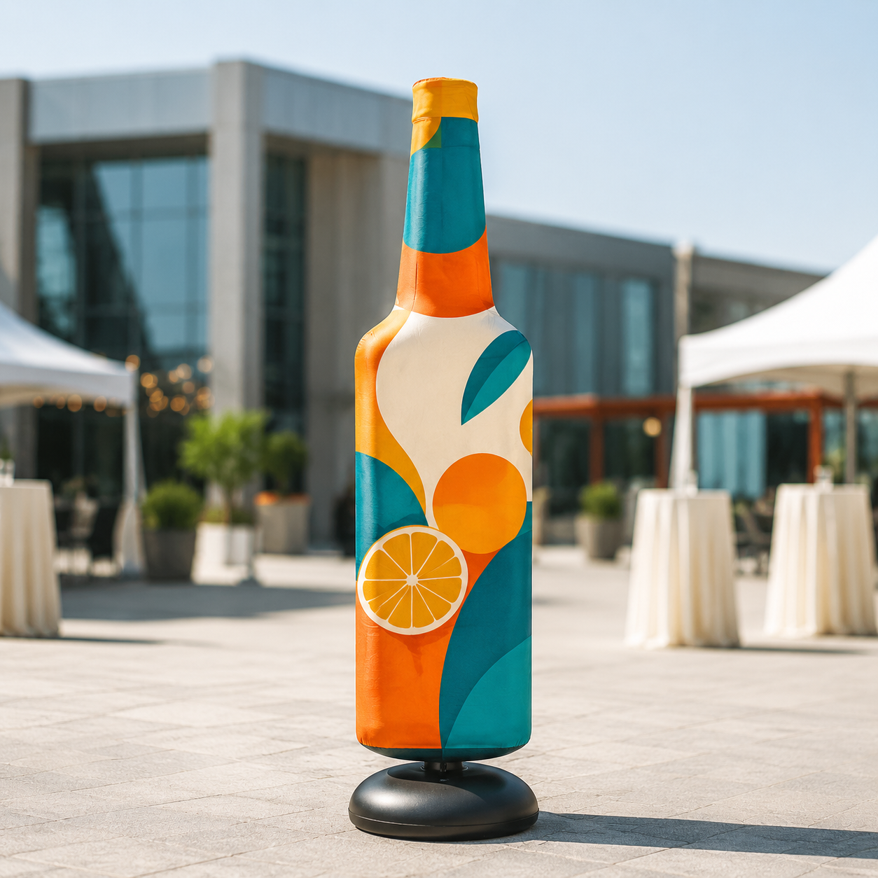 Custom printed 60 x 200cm water base bottle display