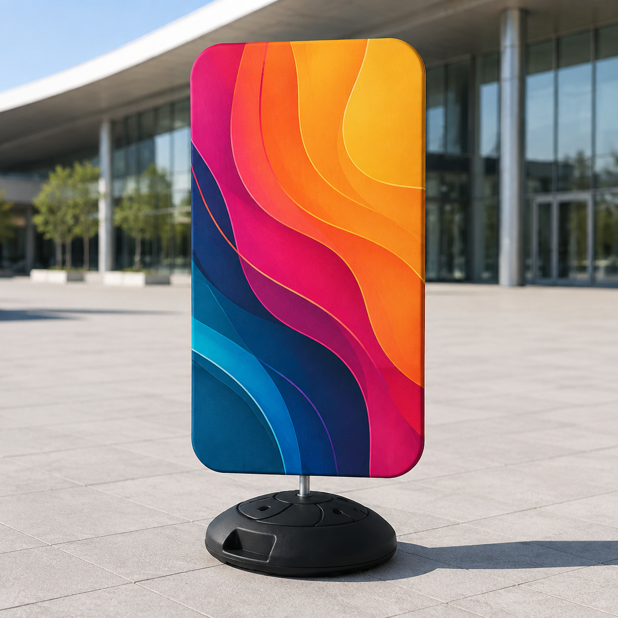 Custom printed 80 x 120cm water base rectangle display